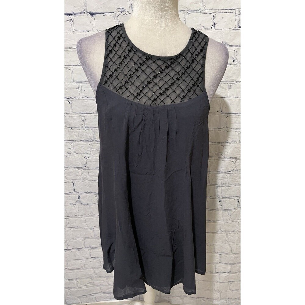 Patrons of Peace Women's Blouse Mini Gray Dress Sleeveless Size Small